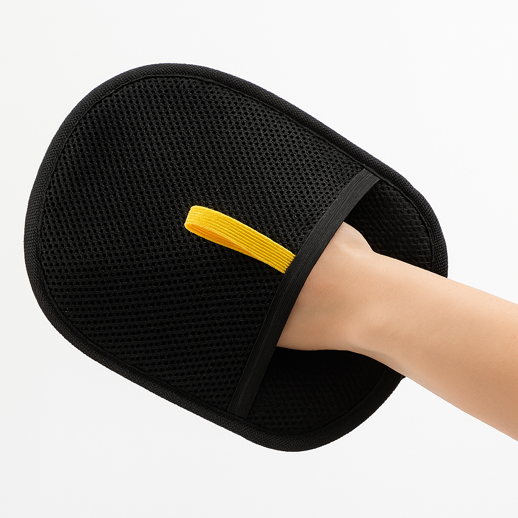 Gant pour éliminer les poils d'animaux avec double brosse électrostatique