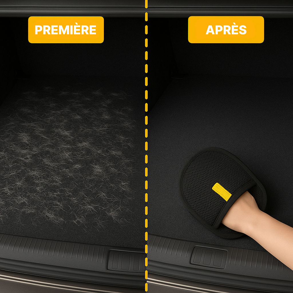 Gant pour éliminer les poils d'animaux avec double brosse électrostatique