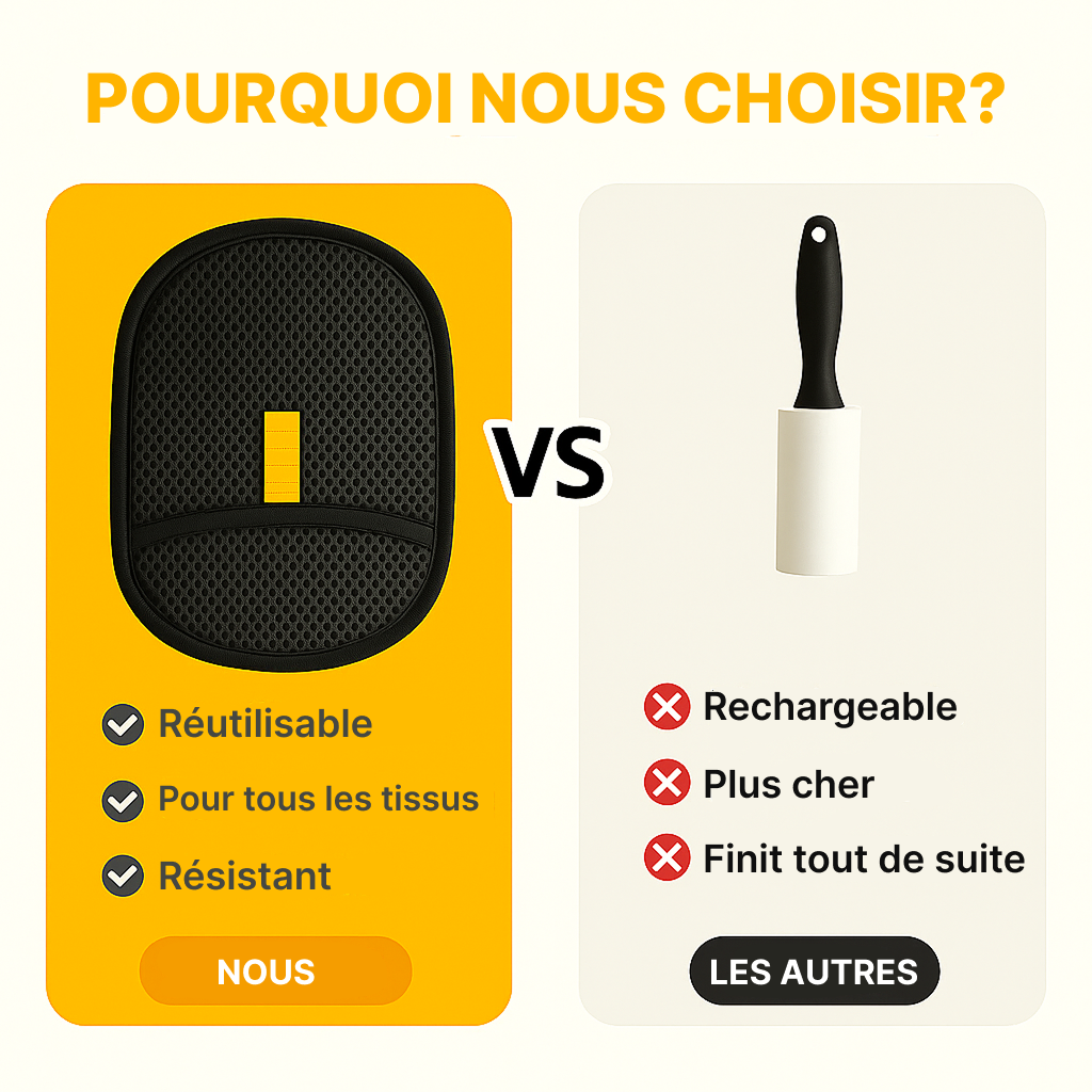 Gant pour éliminer les poils d'animaux avec double brosse électrostatique